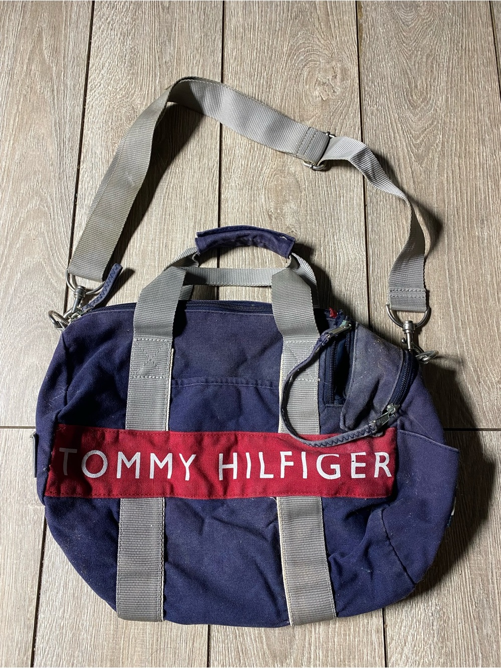 Vintage Tommy Hilfiger Duffle Handbag Bag Color Block Gym Duffle Bag Storage